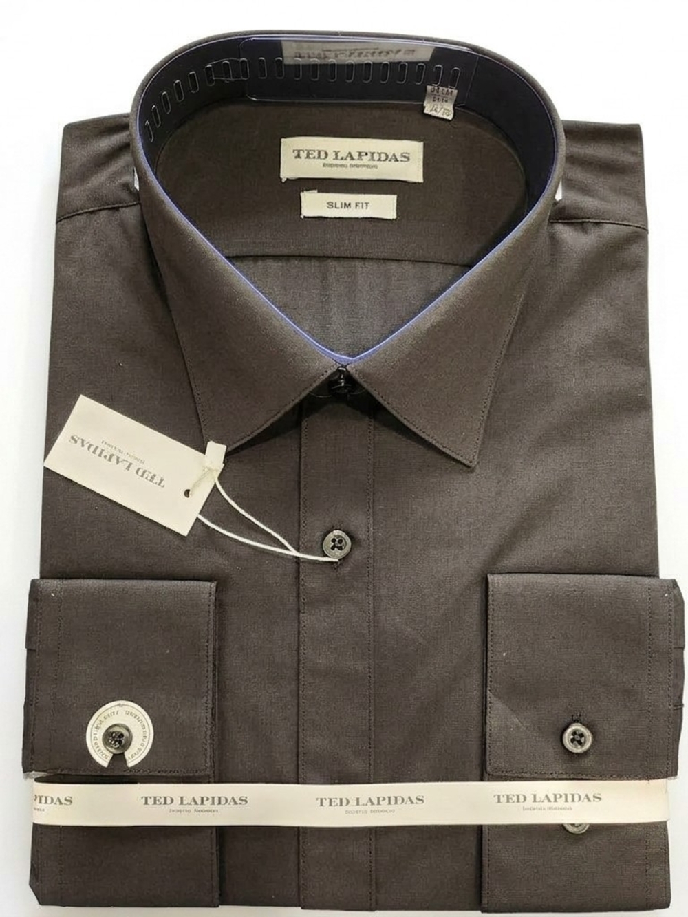 BNWT Ted Lapidus Slim Fit Dress Shirt - Black (Size 17.5 34/35)